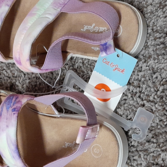 Cat and Jack pink tie dyed sandals size 3 girls - Picture 3 of 6